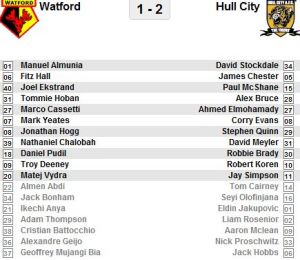 Team Sheets2 Watford v Hul City 08.12.12